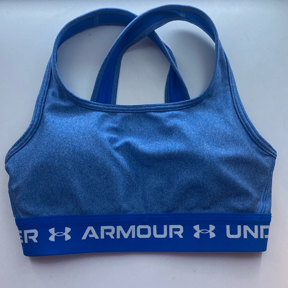 blue under armor bra